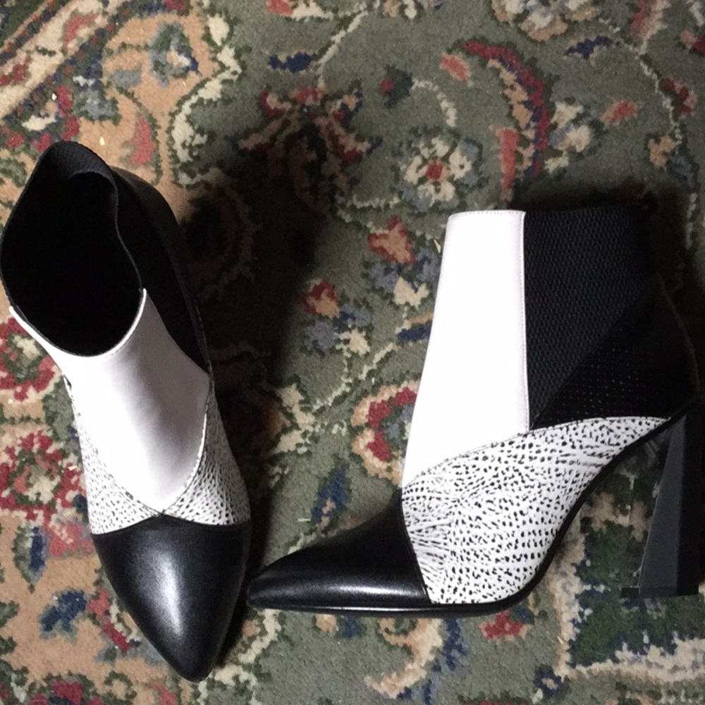 Sale…..Jady Rose geometric heel, color block bootie